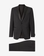 Black wool and mohair tuxedo