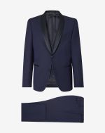 Navy blue S120's wool sablé tuxedo