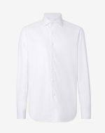 Chemise blanche en coton à chevrons