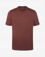 Burgundy T-shirt with embossed logo