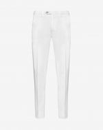 White stretch cotton chino pants