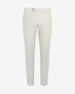 Cream-coloured cotton and silk chino pants