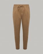 Pantalon beige avec élastique et cordon coulissant 