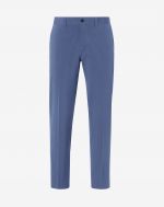 Blue circle cotton and silk chino trousers