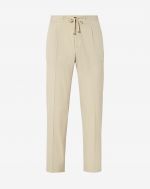Beige circle light cotton and silk pants