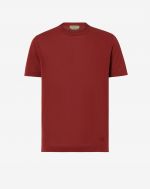 T-shirt rossa in cotone crêpe