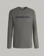 Long-sleeve grey t-shirt with print