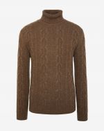 Brown sustainable cashmere turtleneck