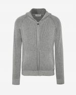 Grey-coloured full-fashioned sweatshirt
