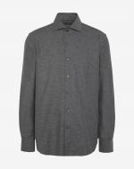 Grey cotton and cashmere shirt