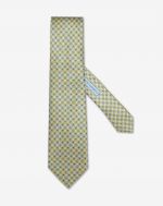 Cravatta gialla in raso di seta stampato