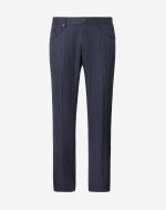 5-Pocket blue cheviot wool trousers