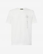 Wit Circle t-shirt met korte mouwen en geborduurde decoratie