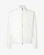 White full zip tech fabric sweatshirt
