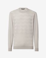 Light grey crew-neck cotton sweater 