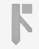 Cravatta grigio perla in seta con disegno