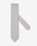 Pearl grey micro-pattern silk tie