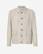 Beige circle shirt jacket in organic cotton jersey