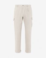 Cotton and modal blend trousers in white