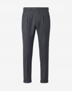 Wool and organic cotton grey trousers