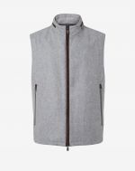 Padded gilet with eco-suede details in grey
