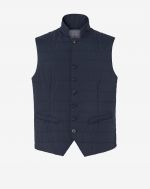 Padded soft touch nylon gilet in blue
