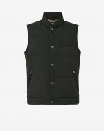 Dark green padded recycled down gilet
