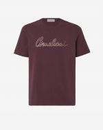 Biopolished stretch cotton burgundy t-shirt