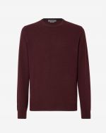 Wool and cashmere crew neck in burgundy