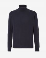 Wool and cashmere turtleneck in blue