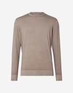 Seamless wool crew neck in taupe
