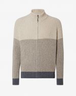 Eco-cashmere full zip in grey and beige