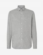 Camicia  grigio chiaro in flanella di cotone