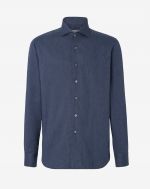 Cotton flannel shirt in navy blue