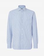 Striped technical fabric shirt in blue