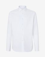 Optisch wit overhemd in getextureerd katoen
