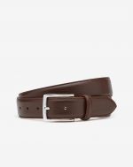 Soft leather belt in tobacco brown