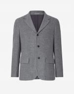3-button cashmere tricot jacket in grey