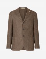 Brown wool three-button jacket