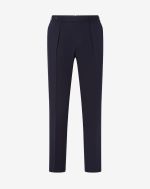 Blue wool and cotton trousers