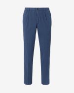Pantaloni blu chiaro in cotone e lyocell