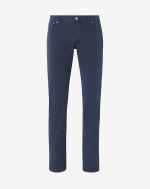 Navy blue stretch cotton 5-pocket trousers