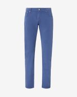 Blue stretch cotton 5-pocket trousers