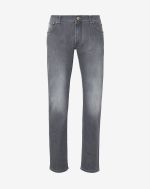 Dark grey stretch denim 5-pocket jeans