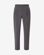 Grey two pleat S120s wool trousers