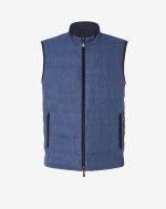 Navy blue reversible down filled waistcoat