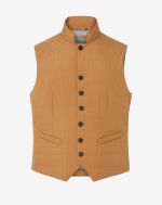 Beige padded water-repellent fabric vest