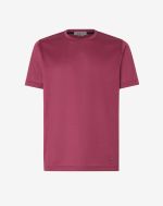 T-shirt girocollo lilla in Filo di Scozia
