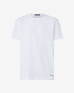 T-shirt girocollo bianco in cotone con logo