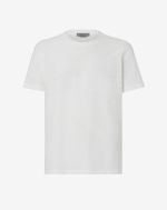 White cotton crewneck t-shirt with logo